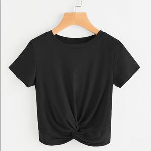 Twisted Front Crop T-Shirt